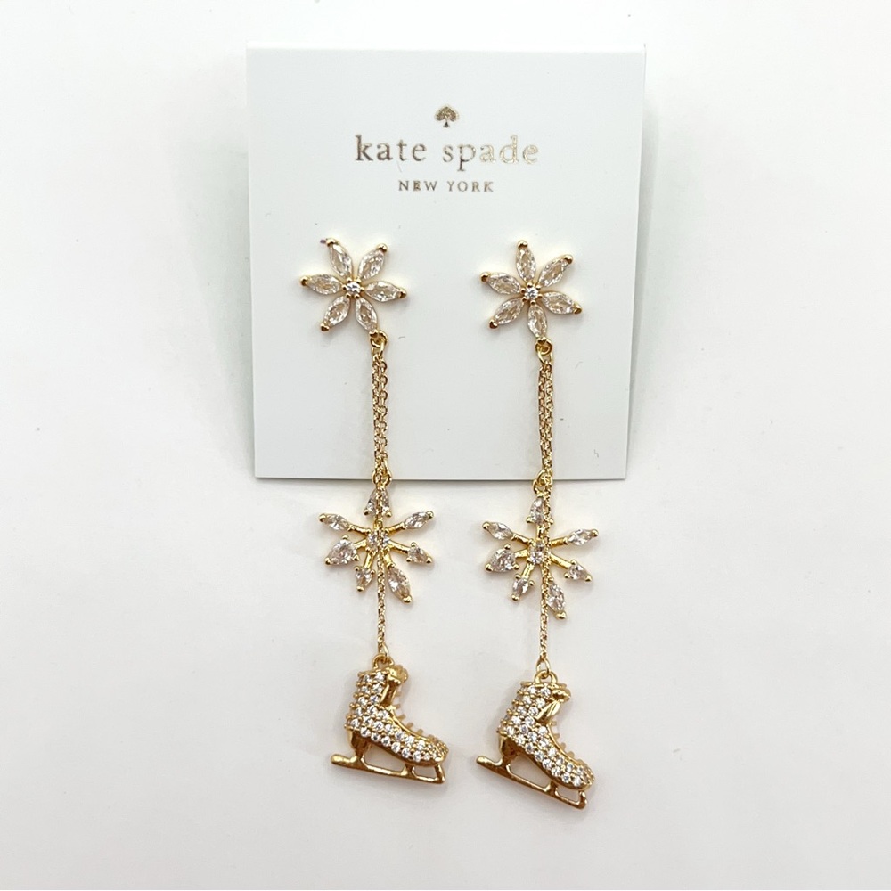 KS053-Kate Spade ice skate earrings